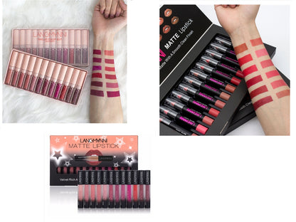 Mattes Lippenstift-Set, wasserfest, langanhaltend, samtig