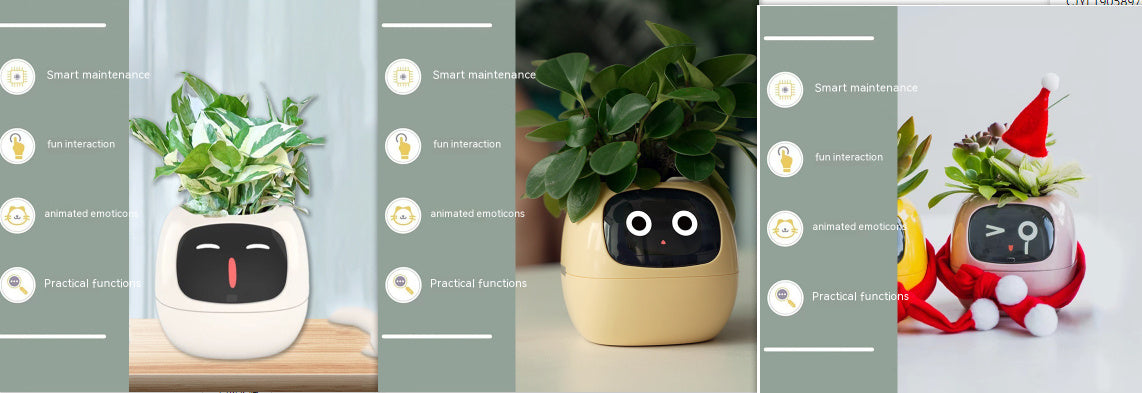 Smart Planter – Endloser Spaß – Über 49 ausdrucksstarke Ausdrücke – 7 intelligente Sensoren und KI-Chips machen das Pflanzenaufziehen einfach und unterhaltsam