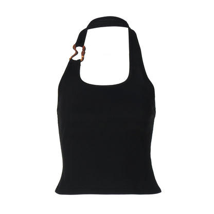 U-neck Halter Spaghetti Straps Vest For Women