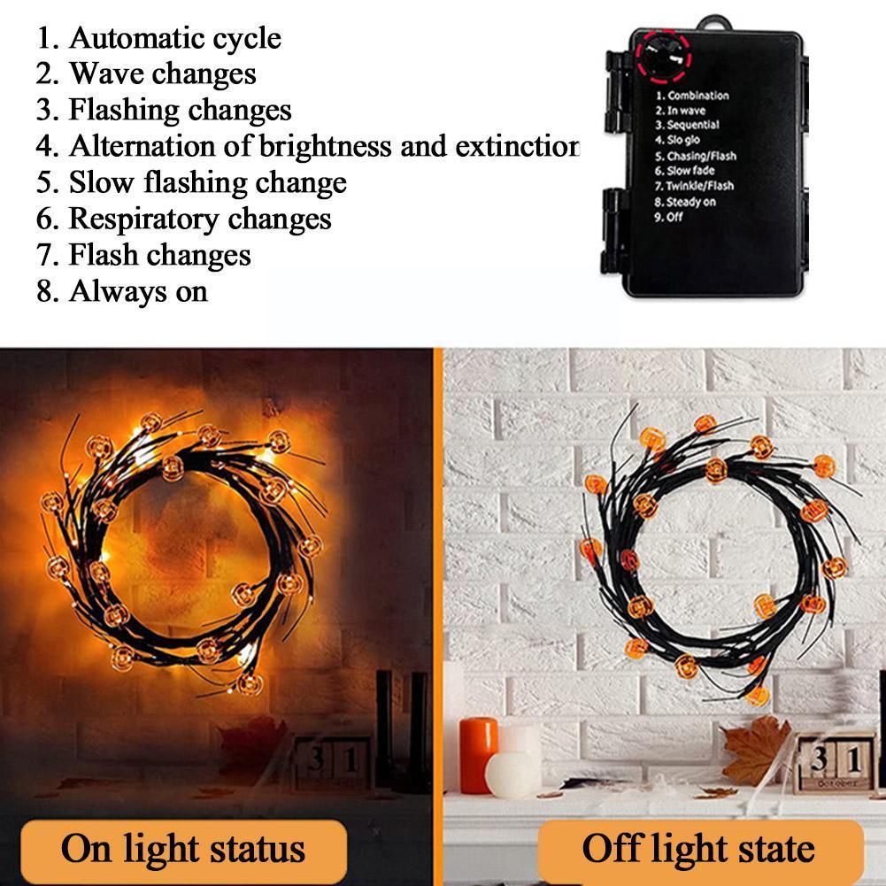 Halloween LED Weidenreben Lichterkette Coole Cartoon Fledermaus Kürbis Dekoration Für Indoor Outdoor Party Haus Dekor