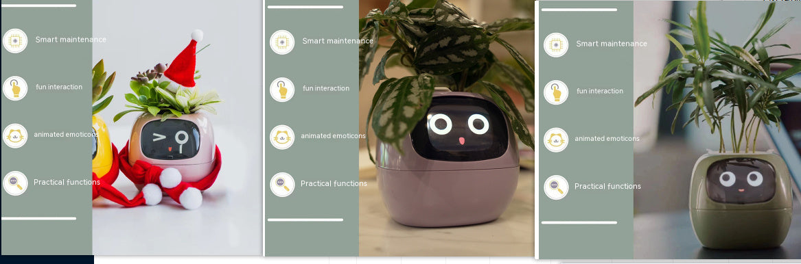 Smart Planter – Endloser Spaß – Über 49 ausdrucksstarke Ausdrücke – 7 intelligente Sensoren und KI-Chips machen das Pflanzenaufziehen einfach und unterhaltsam