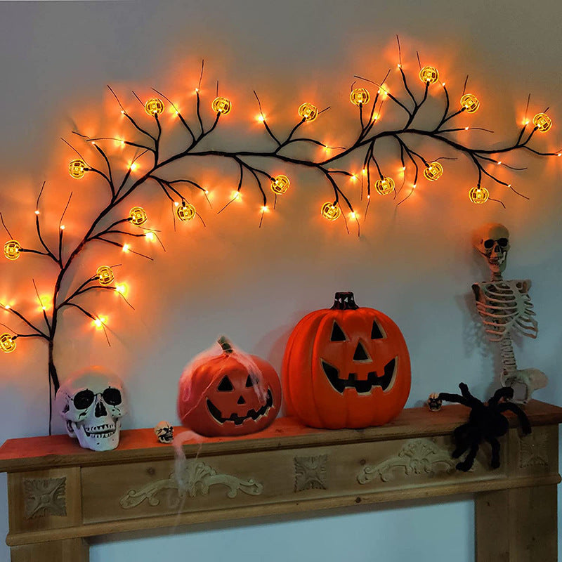 Halloween LED Weidenreben Lichterkette Coole Cartoon Fledermaus Kürbis Dekoration Für Indoor Outdoor Party Haus Dekor