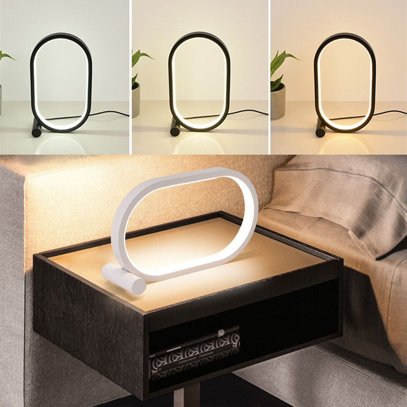 USB-Plug-In-Lampe Ovale Acryllampe Touch Control Dimmbar Moderne Einfache Kreative Nachtlampe Nachttisch-Leselampe Schreibtischtisch-LED