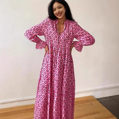 Women's Fashion Stereo Printed Mid Waist Dress