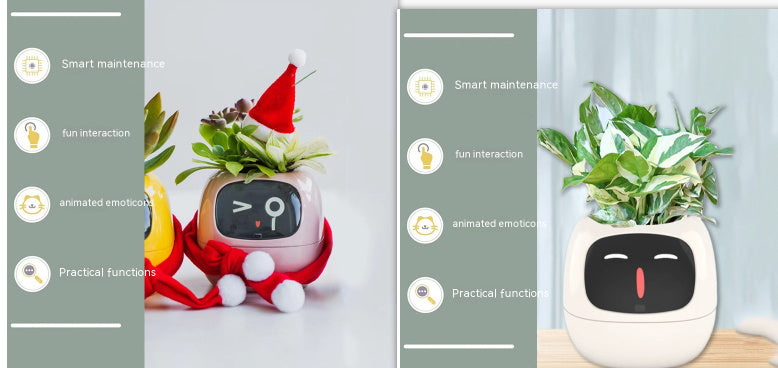 Smart Planter – Endloser Spaß – Über 49 ausdrucksstarke Ausdrücke – 7 intelligente Sensoren und KI-Chips machen das Pflanzenaufziehen einfach und unterhaltsam