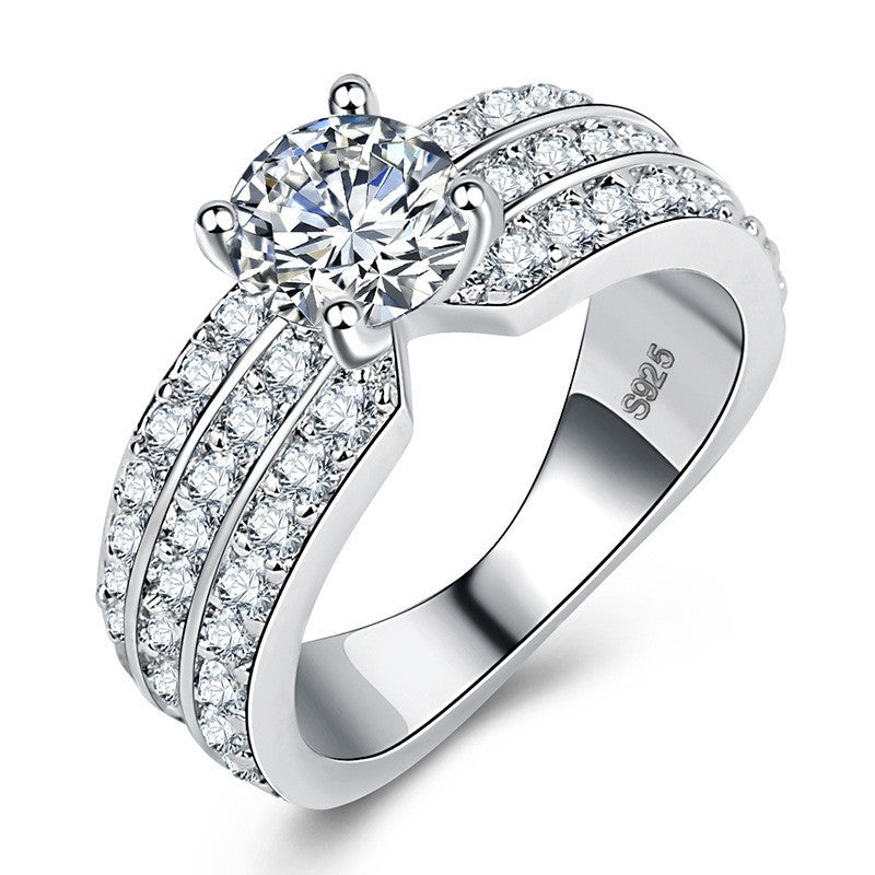 European And American Fashion Exaggerated Micro-inlaid Zircon Ring
