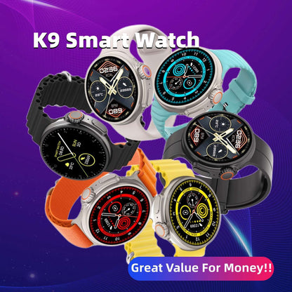 Neue K9 Smart Watch 1.39 Runder Bildschirm-Encoder True Screw Clip Kabelloses Laden NFC Offline- und Zahlungsfunktion