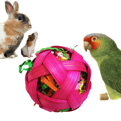 Natural Bamboo Woven Toy Ball Feeding Foraging Toy - X2-Shopping