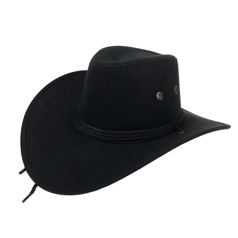 Cowboy Hat Men's Double-sided Suede Sun Hat With Wide Brim