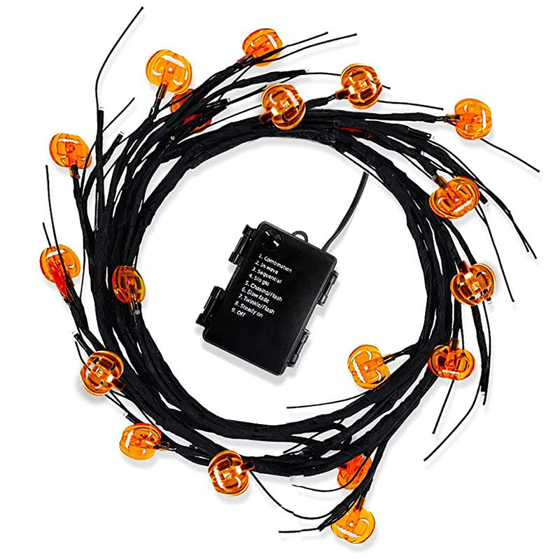 Halloween LED Weidenreben Lichterkette Coole Cartoon Fledermaus Kürbis Dekoration Für Indoor Outdoor Party Haus Dekor