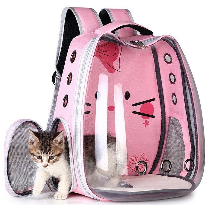 Pet Supplies Pet Backpack Convenient Pet Space Bag Breathable Shoulder Cat Bag Dog Bag - X2-Shopping