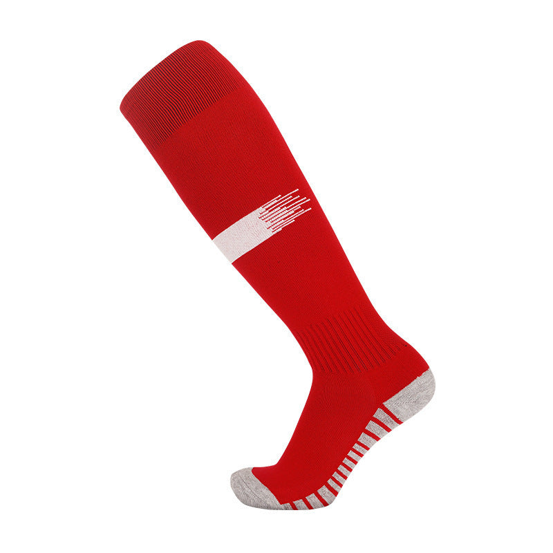 Lange, verdickte Fußballsocken für Herren, Handtuchunterseite, Trainingssport