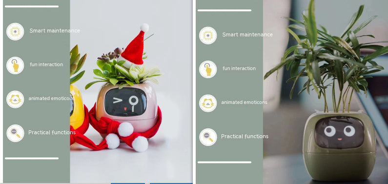 Smart Planter – Endloser Spaß – Über 49 ausdrucksstarke Ausdrücke – 7 intelligente Sensoren und KI-Chips machen das Pflanzenaufziehen einfach und unterhaltsam