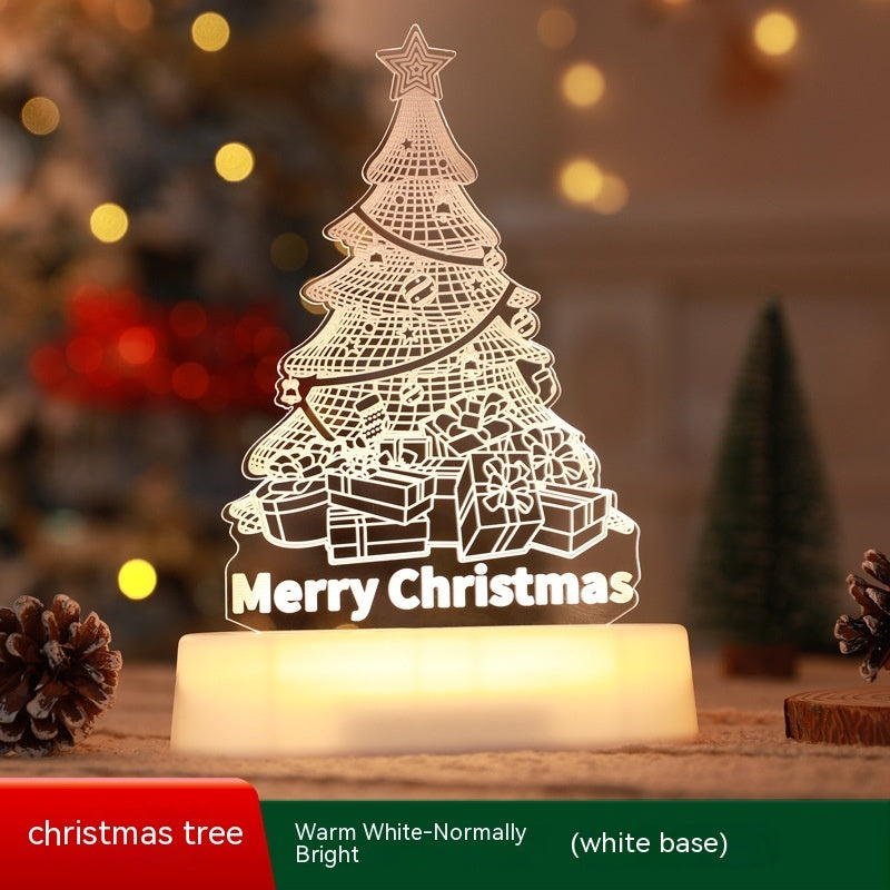 Weihnachtsdekoration 3D-Lampe Acryl LED-Nachtlichter Neujahr Valentinstag Weihnachten Kindergeschenk Weihnachtsschmuck