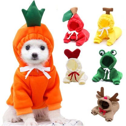 Cute Fruit Dog Clothes For Small Dogs Hoodies Winter Warm Fleece Pet Clothing Puppy Cat Costume Coat For French Chihuahua Outfit - X2-Shopping
