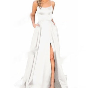 Solid Color Long Slimming And Shoulder Hollow Girlfriends Fashion Bridesmaid Party Dress - X2-Shopping