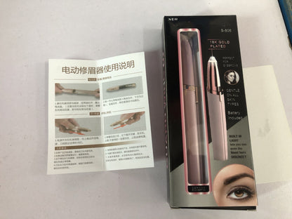 Mini Elektrischer Augenbrauentrimmer Lippenstift Augenbrauen Stift Haarentferner Schmerzloser Rasierer Epilierer mit LED-Licht