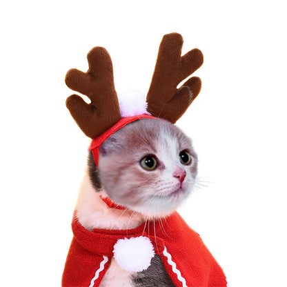 Cute Dog Cat Costume Christmas Cloak Halloween Disguise Cat - X2-Shopping