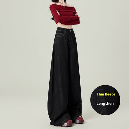 Retro Deep Blue Wide Leg Jeans