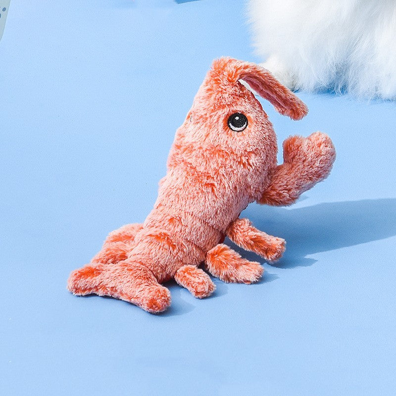 Pet Toys Electric Jumping Shrimp USB Charging Simulation Lobster Funny Cat Plush Pets Toy - X2-Shopping
