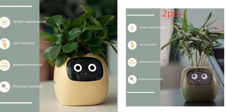 Smart Planter – Endloser Spaß – Über 49 ausdrucksstarke Ausdrücke – 7 intelligente Sensoren und KI-Chips machen das Pflanzenaufziehen einfach und unterhaltsam