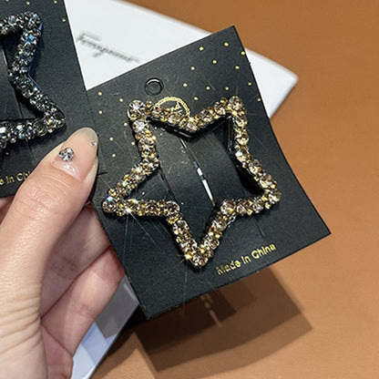 High-end Simple Rhinestone Star Hairpin Sweet Cool Female Headdress