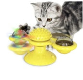 Cat Rotating Windmill Multi-Function Toys Itch Scratching Device Teeth Shining Toy - X2-Shopping