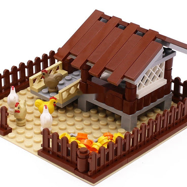 MOC Kleine Partikel Bausteine ​​Tier Bauernhof Szene Dispersion Zubehör Anzug
