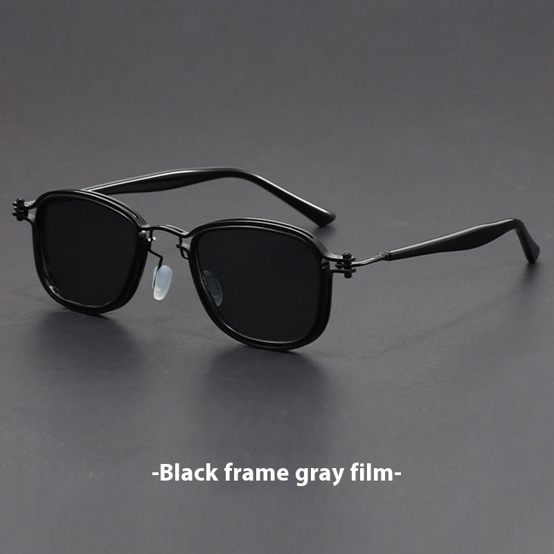 Plastic Metal Retro Square Frame Sunglasses