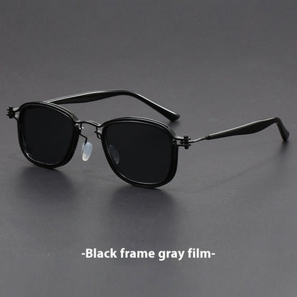 Plastic Metal Retro Square Frame Sunglasses