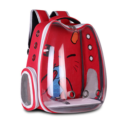 Pet Supplies Pet Backpack Convenient Pet Space Bag Breathable Shoulder Cat Bag Dog Bag - X2-Shopping