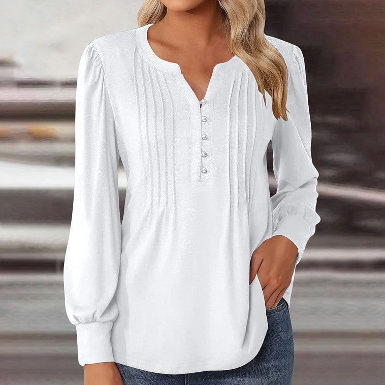 Elegant Loose Women's Top Pleating - X2-Shopping
