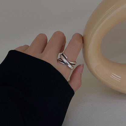 Retro Retro Roman Numerals Three-piece Ring Set Women