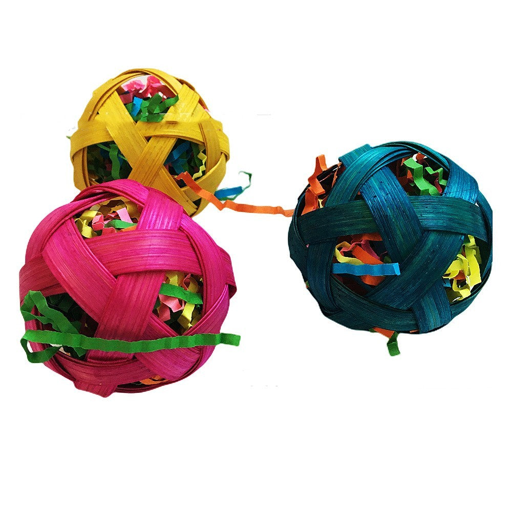 Natural Bamboo Woven Toy Ball Feeding Foraging Toy - X2-Shopping