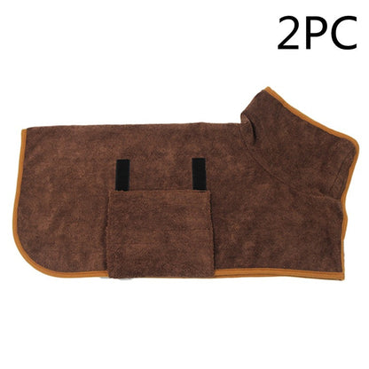Absorbent Pet Bathrobe With Waist-wrapped Microfiber - X2-Shopping