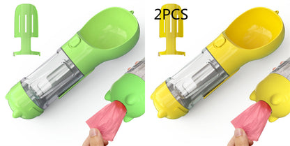Pet Water Bottle Feeder Bowl Garbage Bag Storage Portable Pet Outdoor Travel 3 In 1 Dog Water Bottle - X2-Shopping