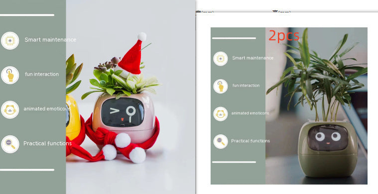 Smart Planter – Endloser Spaß – Über 49 ausdrucksstarke Ausdrücke – 7 intelligente Sensoren und KI-Chips machen das Pflanzenaufziehen einfach und unterhaltsam