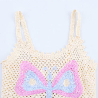 Crocheted Hollow Bow Knitted Camisole