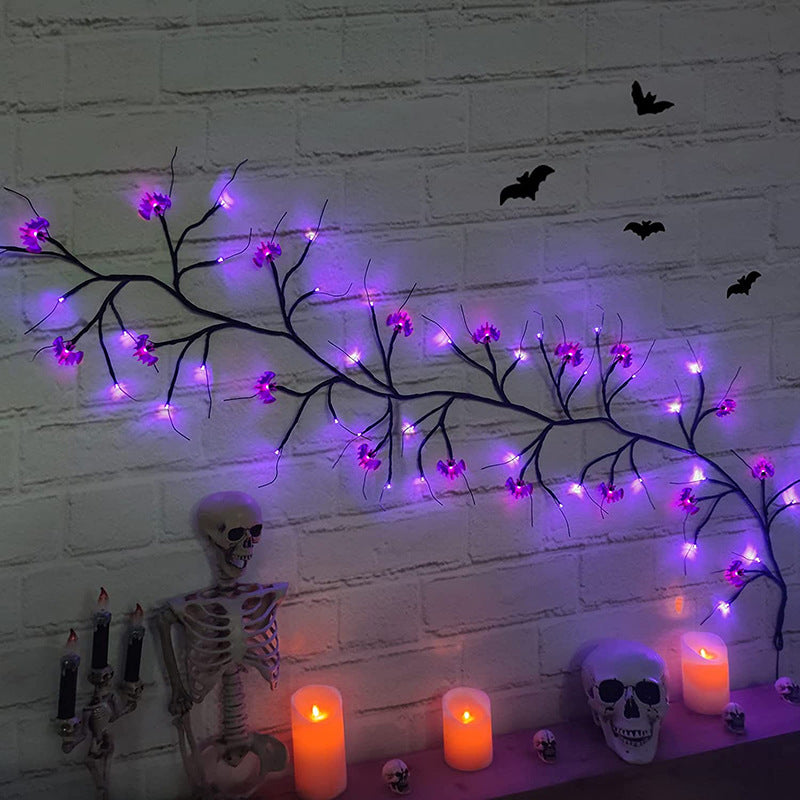 Halloween LED Weidenreben Lichterkette Coole Cartoon Fledermaus Kürbis Dekoration Für Indoor Outdoor Party Haus Dekor