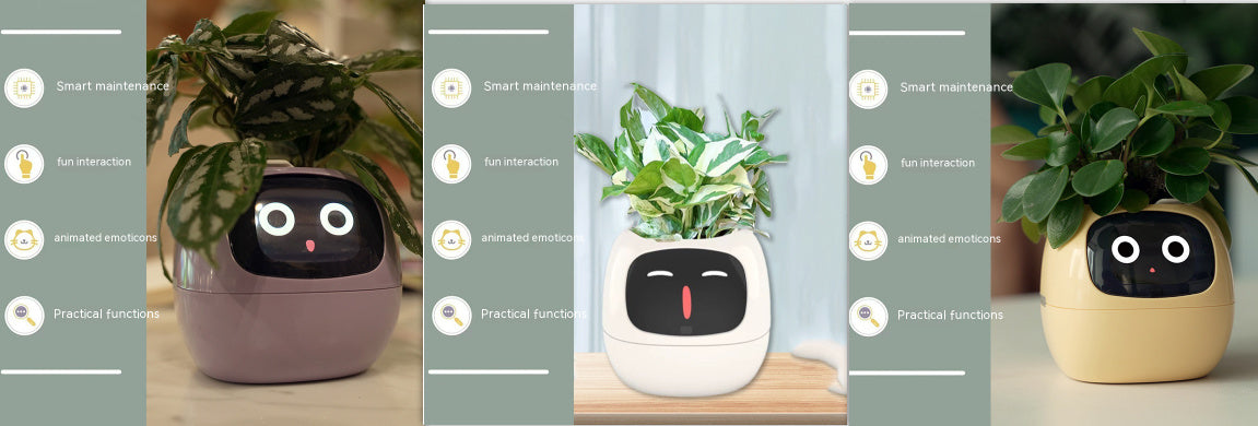 Smart Planter – Endloser Spaß – Über 49 ausdrucksstarke Ausdrücke – 7 intelligente Sensoren und KI-Chips machen das Pflanzenaufziehen einfach und unterhaltsam