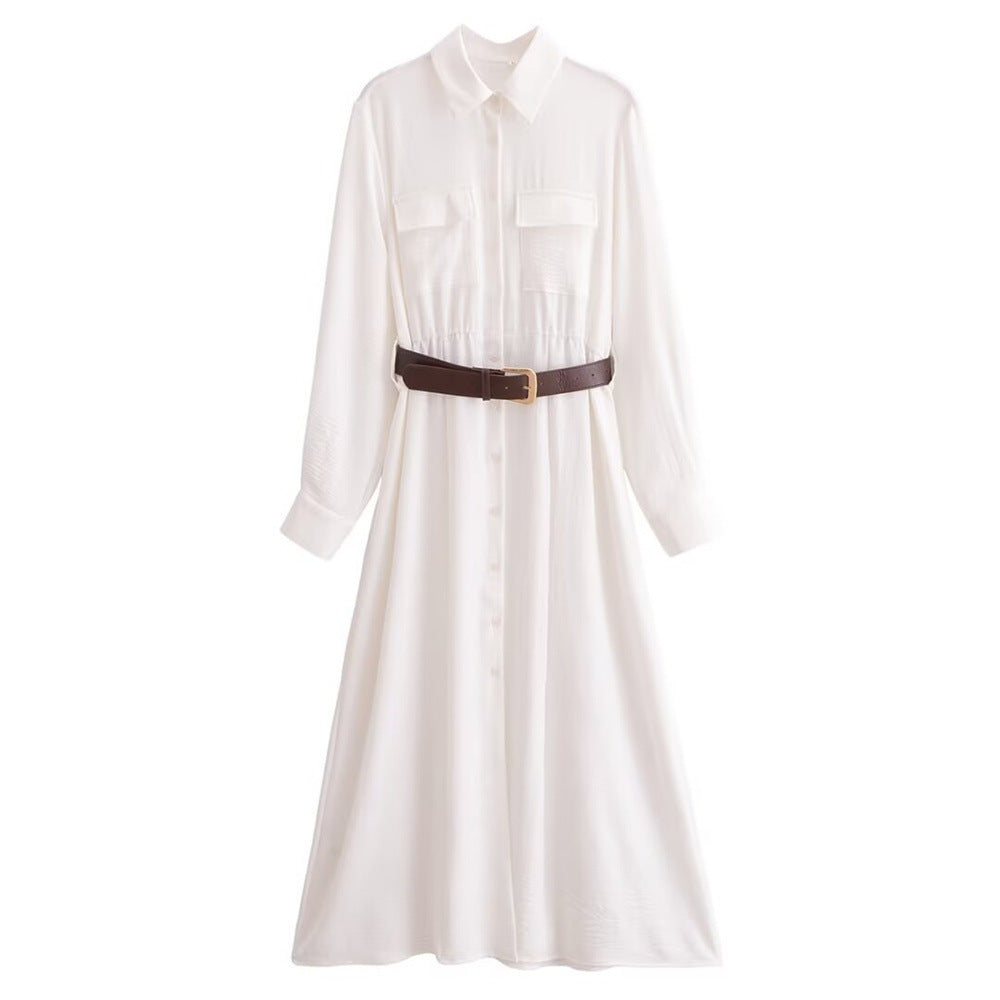 Smooth Buckle Thin Belt Fashion Decoration Dress