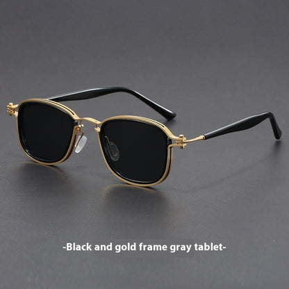 Plastic Metal Retro Square Frame Sunglasses
