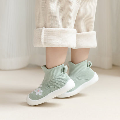 Babyschuhe mit weicher Sohle, rutschfest, atmungsaktiv, aus Strick
