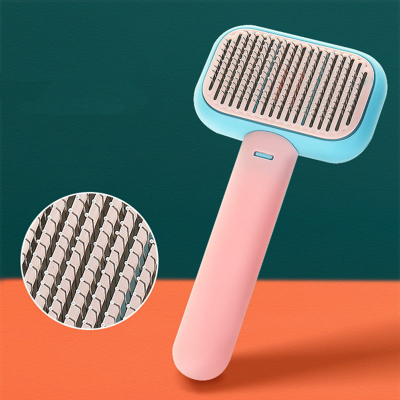 New Pet Cat Dog Hair Brush Hair Massage Comb Open-Knot Brush Grooming Cleaning Tool Stainless Steel Comb - X2-Shopping