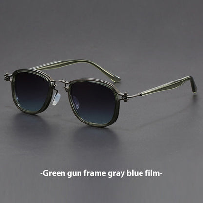 Plastic Metal Retro Square Frame Sunglasses