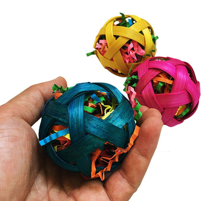 Natural Bamboo Woven Toy Ball Feeding Foraging Toy - X2-Shopping