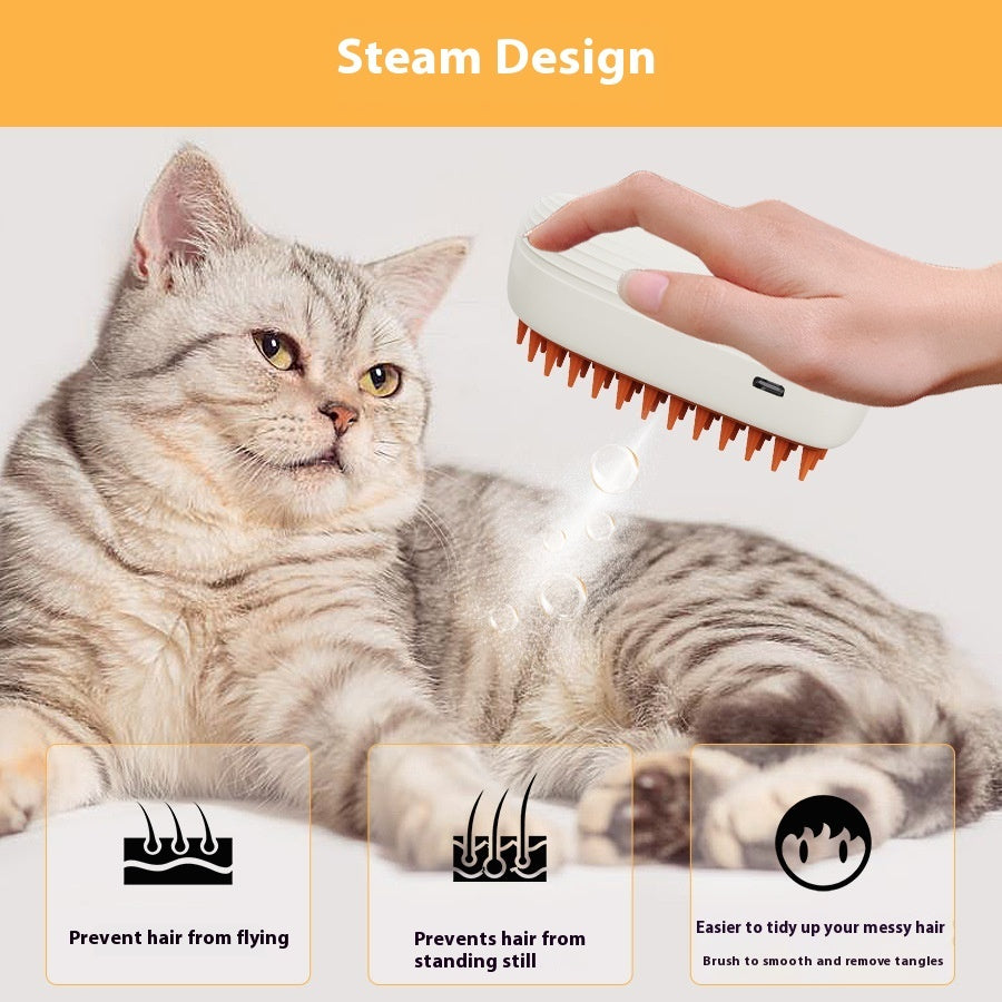 USB Rechargeable Pets Steam Brush Spray Massage Comb Pet Grooming Tools Cat Steam Comb Pet Products - X2-Shopping