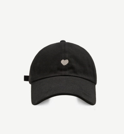 Preppy Style Love Embroidery Ponytail Half Topless Hat - X2-Shopping