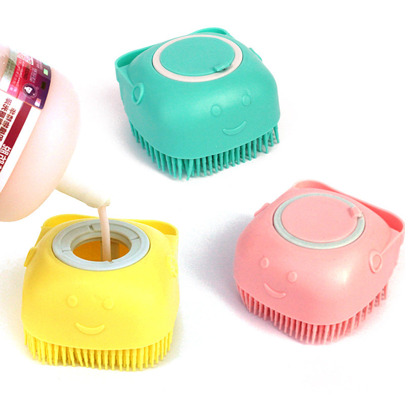 Silicone Dog Bath Massage Gloves Brush Pet Cat Bathroom Cleaning Tool Comb Brush For Dog Can Pour Shampoo Dog Grooming Supplies - X2-Shopping