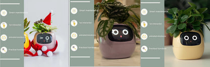 Smart Planter – Endloser Spaß – Über 49 ausdrucksstarke Ausdrücke – 7 intelligente Sensoren und KI-Chips machen das Pflanzenaufziehen einfach und unterhaltsam